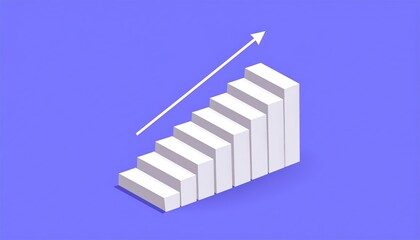 Obraz premium Ascending Staircase Graphic Growth Progress Success Steps Chart