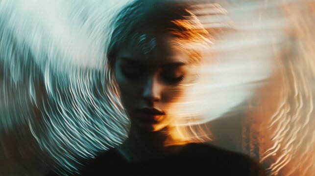 Blurred Face Emotion Concept Closeup