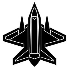 Fighter jet silhouette vector illustration