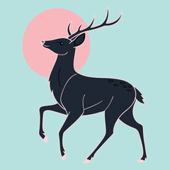 deer vector logo silhouette design template
