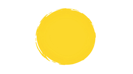 Photo of yellow circle irregularly shaped brushstroke-style isolated on transparent background.png