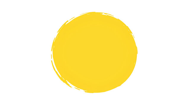 Photo of yellow circle irregularly shaped brushstroke-style isolated on transparent background.png