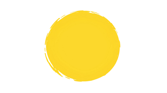 Photo of yellow circle irregularly shaped brushstroke-style isolated on transparent background.png