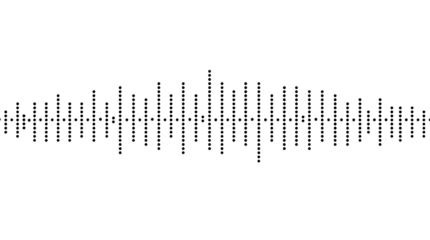 Photo of sound wave, rendered as a series of black dots isolated on transparent background.png