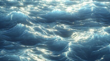 Blue Ocean Water Waves Texture Background
