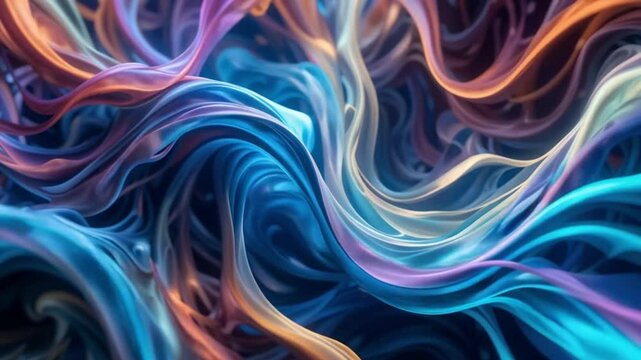 fluid neon shapes melting into each other, glowing edges blending, vibrant color movements in a dark void, ultra-realistic 8K
