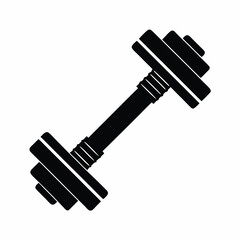 Dumbbell icon silhouette vector illustration
