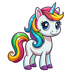 Rainbow Unicorn illustration design. unicorn cotoon design for kids.