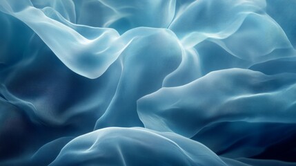 Obraz premium Abstract Blue Fabric Texture with Flowing Waves