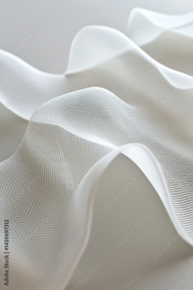 Poster delicate white fabric waves creating a soft and elegant texture against a neutral background a minim