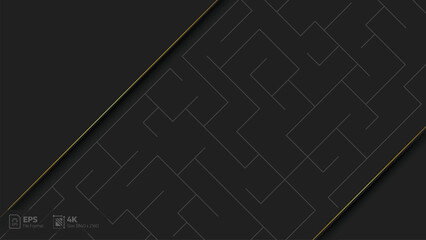 Luxury black background with abstract doodle art pattern