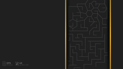 Luxury black background with abstract doodle art pattern