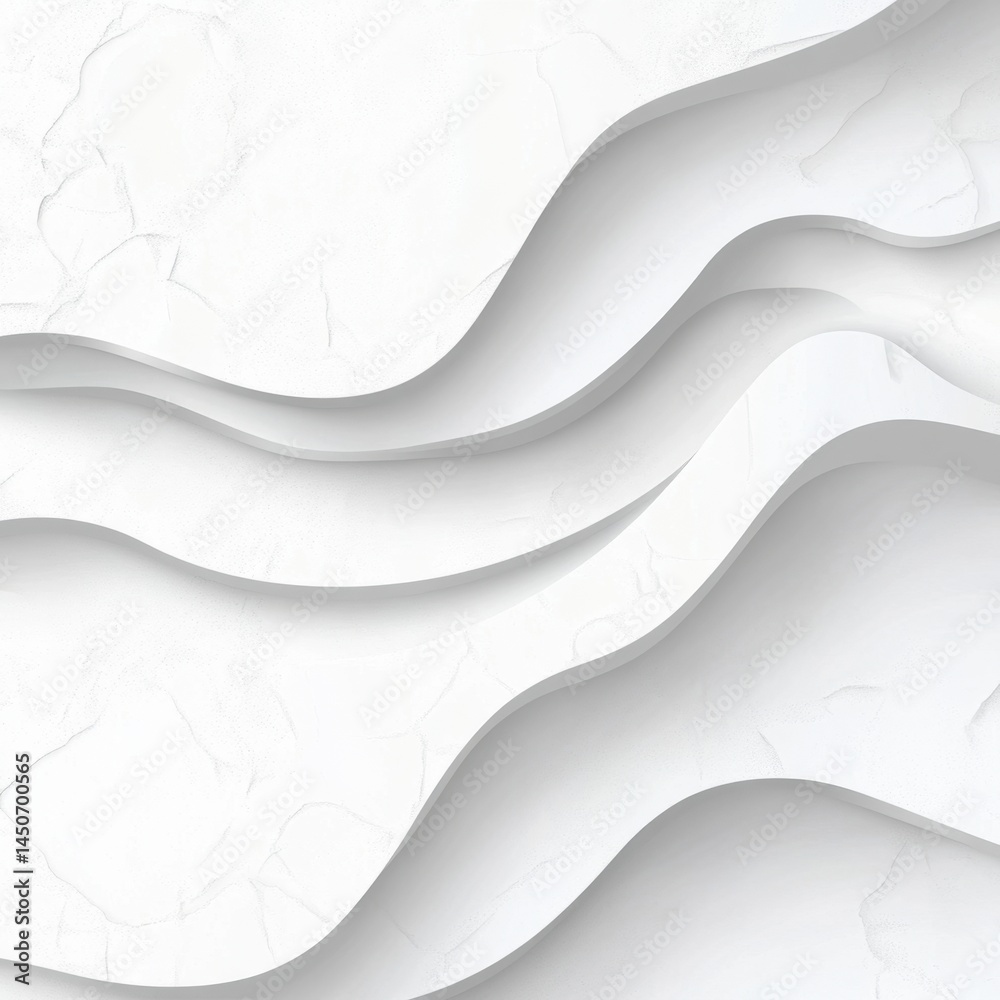 Poster minimalist white abstract waves on textured background for modern design and elegant presentation wi