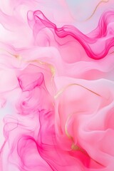 Ethereal pink and gold abstract art with flowing shapes creating a dreamy and luxurious visual texture perfect for backgrounds and design elements