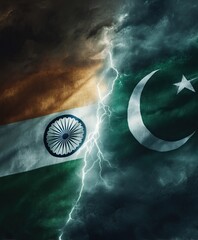 flag of india and pakistan 