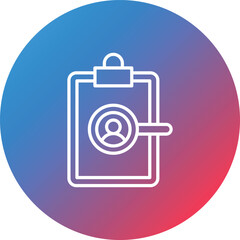Resume Search Line Gradient Circle Background Icon
