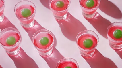 Vibrant Bottomless Cocktails in Pink and Green at Brunch