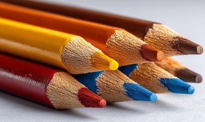 Obraz premium Colorful crayons in a pile sharpened