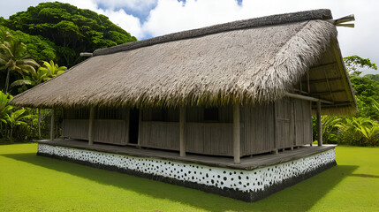 Traditional building Yap, Micronesia