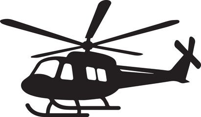 Helicopter silhouette vector icon black and white
