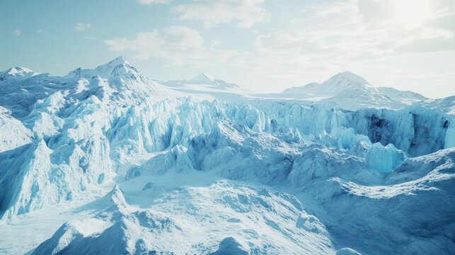 Majestic mountain range aerial view