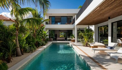Tropical Modern Villa Pool Oasis