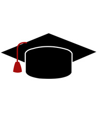 Graduation cap clip art design on plain white transparent isolated background for card, shirt, hoodie, sweatshirt, apparel, tag, mug, icon, poster or badge