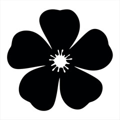 Black and White Flower Silhouette with Delicate Center Petals