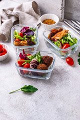 Meal prep concept. Healthy food in container.