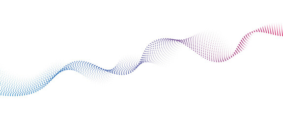 Flowing Dot Wave halftone gradient pattern on transparent background	
