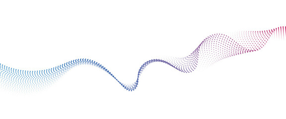 Flowing Dot Wave halftone gradient pattern on transparent background	
