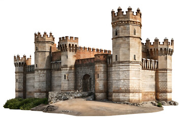 Obraz premium Medieval Castle isolated on white background PNG