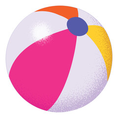 Inflatable Beach Ball. Colorful Summer Toy Vector Illustration. 
