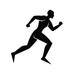 running figure morphing from pixels vector silhouette