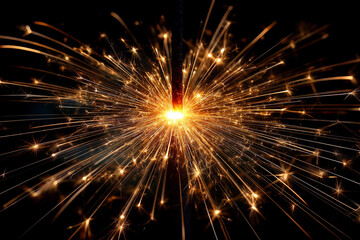 Obraz premium Captivating sparks burst from a firework at night creating a dazzling light display