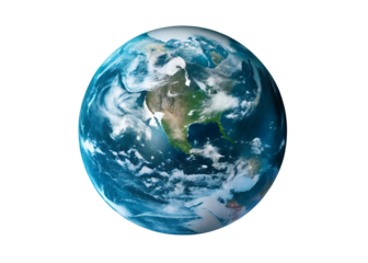 Realistic earth planet isolated on white background PNG