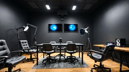 Modern Podcast Recording Studio Interior Design - Powered by Adobe