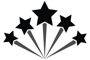 rising star, Shooting stars, Firework star,  staircase graph with a shining star collection vector illustration symbol. 
