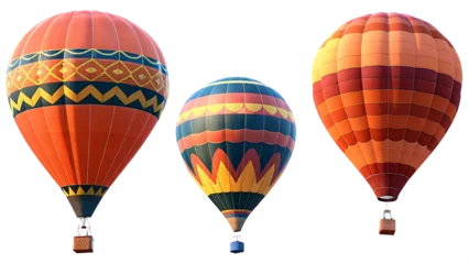 Gordijnen set of three hot air balloon isolated on white background PNG © Hridoy