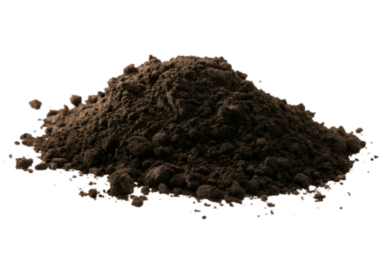 Soil, pile of soil isolated on white background PNG