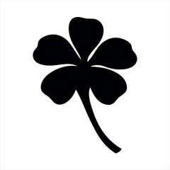 Black silhouette of five leaf flower on a white background image