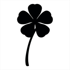 Elegant silhouette of a four leaf clover bringing a sense of luck
