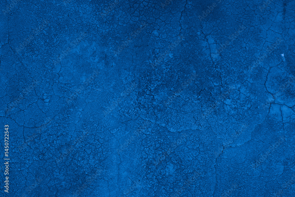 Aufkleber Old wall pattern texture cement blue dark abstract  blue color design are light with black gradient background.