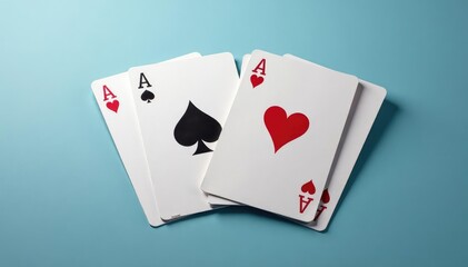 Obraz premium Four aces arranged in a square, sharp corners , aces, spades