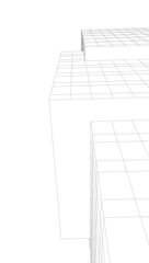 Abstract architectural building vector 3d illustration