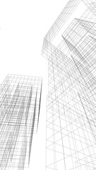 Fototapeta premium abstract architecture vector 3d illustration