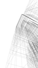 abstract architecture vector 3d illustration