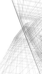 abstract architecture vector 3d illustration