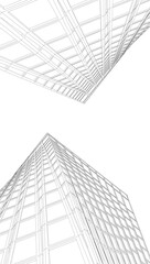 abstract architecture vector 3d illustration