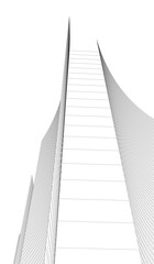 Abstract architectural building vector 3d illustration